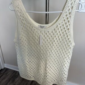 Madewell Ivory Knit Sleeveless Top